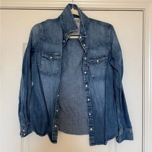 Levi's Blue Denim Button Down Shirt